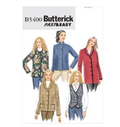 5400 BUTTERICK SO EZ UNLINED JACKETS LENGTHS, VEST PATTERN 16-24